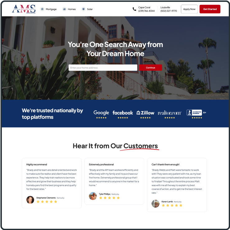 Homes Page