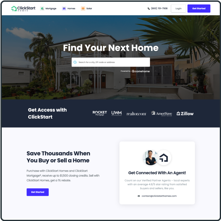 Homes Page